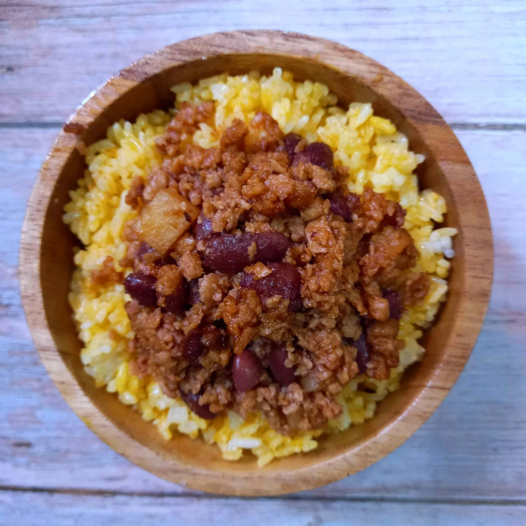 Chili Con Vegan Rice Bowl